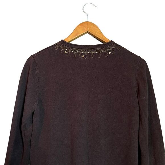 Norton Mcnaughton petites ramie blend knit cardigan - Picture 6 of 7